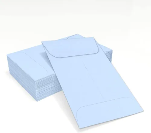 Vista 5 de LUXPaper Sobres para monedas, color azul bebé, 2 1/4 pulgadas x 3 1/2 pulgadas, 50