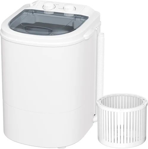 Vista 10 de Greenvelly Lavadora portátil, lavadora pequeña de 6.6 libras de una sola tina con cesta giratoria, lavadora semiautomática para apartamentos, Azul
