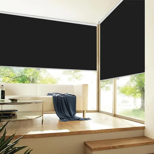 Vista 8 de Joydeco Persianas enrollables opacas sin cordón para oscurecer la habitación, persianas enrolladas con sistema de resorte, protección UV, persianas