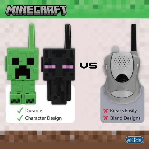 Vista 6 de eKids Minecraft Walkie Talkies para niños, juguetes de interior y exterior