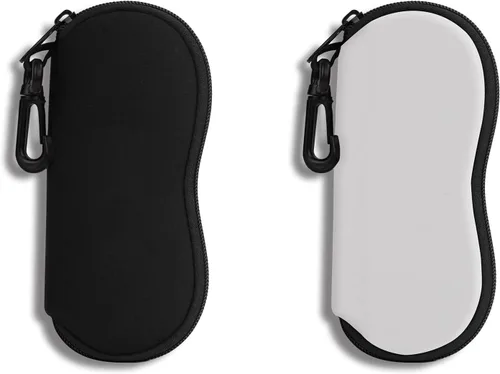 Vista 11 de Hion Sunglasses Case Ultra Light Neoprene Zipper Eyeglass Soft Case with Belt Clip