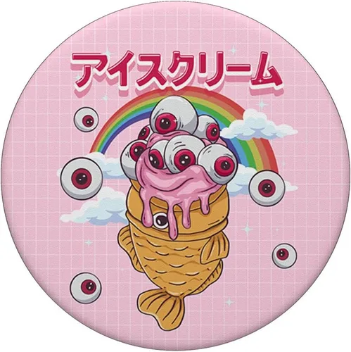 Vista 3 de Weirdcore Kawaii Taiyaki - Cono de helado para los ojos, PopSockets intercambiables