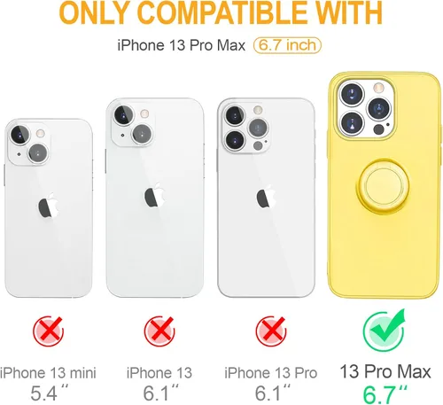 Vista 7 de Hython Funda para iPhone 13 Pro Max con soporte de anillo [soporte de anillo giratorio de 360° con soporte magnético] [forro de microfibra suave]