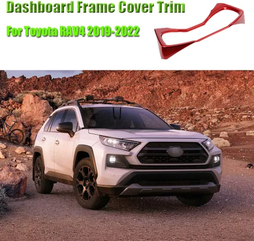 Vista 2 de Marco de tablero de consola central de ABS, cubierta de instrumentos, accesorios de decoración interior para Toyota RAV4 2019 2020 2021 2022 2023
