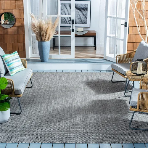 Vista 25 de Safavieh Colección Courtyard CY8022 Alfombra, 2 pies x 3 pulgadas x 5 pies, aguamarina y gris, impermeable, fácil de limpiar, sin pelusa