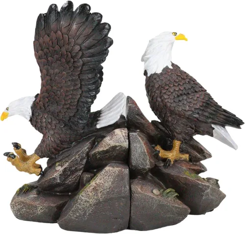 Vista 9 de Ebros Gift Juego de sujetalibros patriótico Freedom de extremo a extremo con águila calva americana, juego de esculturas para organización