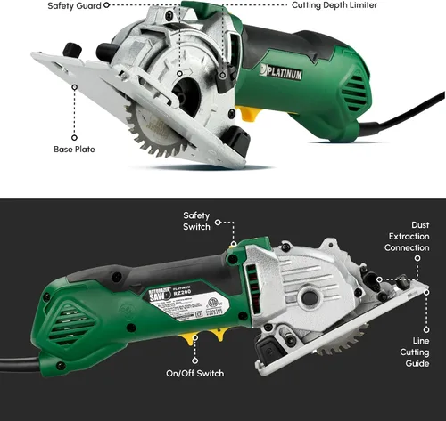 Vista 5 de ROTORAZER SAW Juego de sierras circulares compactas platino – Nuevo modelo para 2026! Extra potente – cortes más profundos. Corte paneles de yeso