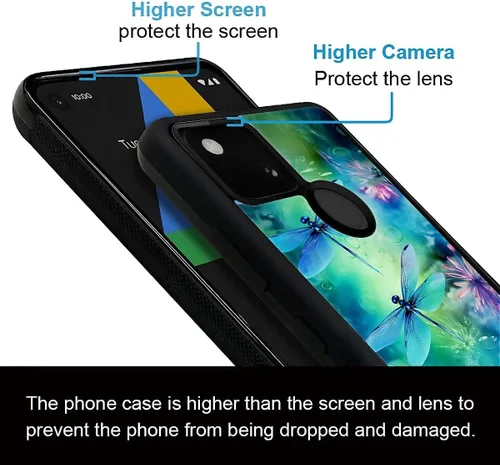 Vista 24 de Compatible con Google Pixel 4A 5G Mobile Case Creative Acrylic Panel trasero Silicona Protección Grip especialmente diseñado para Google Pixel 4A 5G