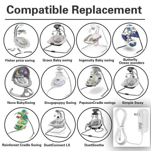 Vista 5 de Cable de alimentación USB para columpio para bebé, cargador USB de columpio para bebé, compatible con Ingenuity Swing para InLighten, InLighten