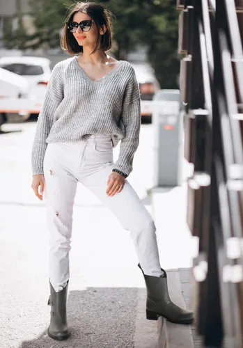 Vista 2 de Botas de tobillo para mujer, a media pantorrilla, tacón bajo, botines para mujer, botas con hebilla y correa con cremallera, moda 'Juanita