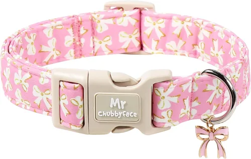 Vista 49 de MR.CHUBBYFACE· Collar de perro de San Valentín azul, lindo collar de cachorro con lazo azul, collar ajustable de algodón para mascotas con hebilla