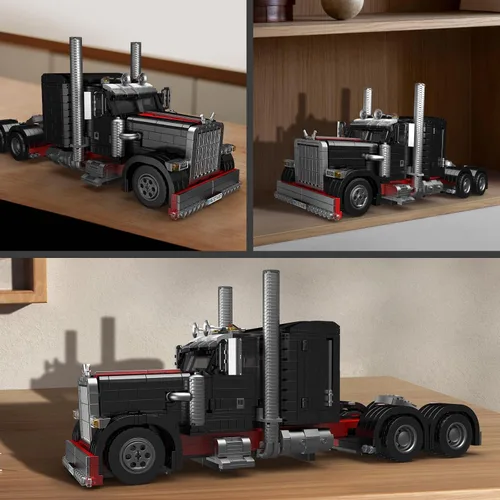 Vista 7 de Mould King 10037 Technique US Truck The Black Monster Modelo, Kit de coche deportivo con tecnología creativa, exhibición para coleccionistas