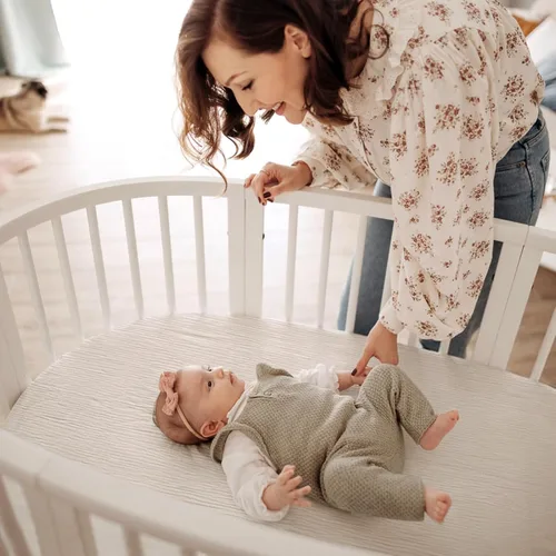 Vista 3 de lulumoon Sábanas de Moisés de Muselina para Bebé: Sábanas de Moisés de Algodón Neutras para Niños y Niñas - Ajustadas para Óvalo, Rectángulo o Reloj