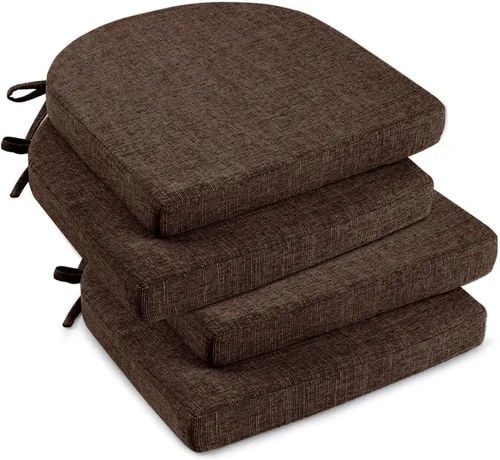 Vista 28 de downluxe Cojines para sillas de interior para sillas de comedor, almohadillas de espuma texturizada suaves y cómodas para sillas de cocina con lazos