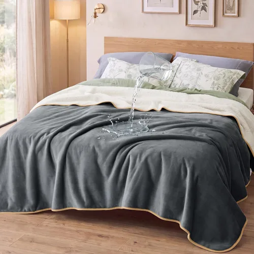 Vista 14 de Bedsure - Mantas impermeables para perros pequeños - Manta de felpa de sherpa con impresión suave lavable para perros y gatos, protector de muebles
