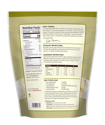 Vista 3 de Bob's Red Mill Hojuelas de Papa, 16oz (Paquete de 1) - Sin GMO, Vegano, Kosher