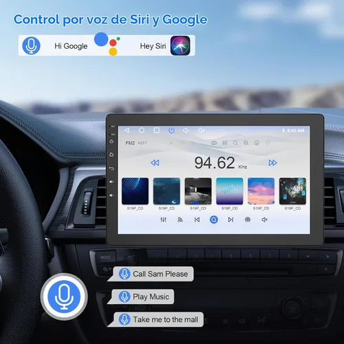 Vista 4 de Haudio Estéreo de coche DIN único de 10.1 pulgadas con Apple CarPlay inalámbrico y Android Auto, pantalla táctil flotante Android 13, pantalla