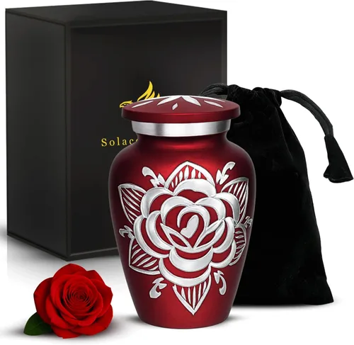 Vista 16 de Urna de Cremación de Rosa para Cenizas para Mujeres y Hombres - Urnas de Rosa Artesanales para Cenizas Humanas Adultas Femeninas y Masculinas
