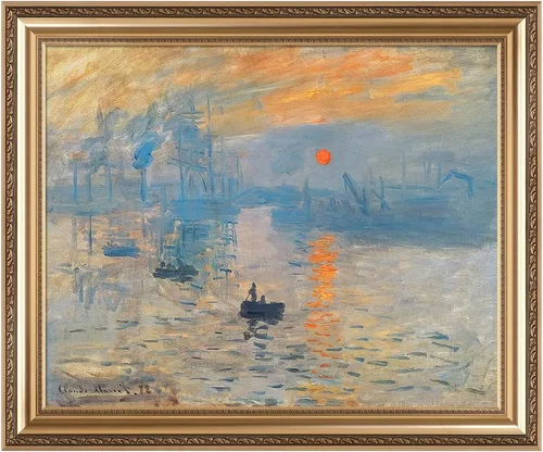 Vista 124 de IPIC - Reproducción artística de los lirios de agua de Claude Monet 1906, impresiones giclée coinciden con el marco dorado clásico, arte de pared