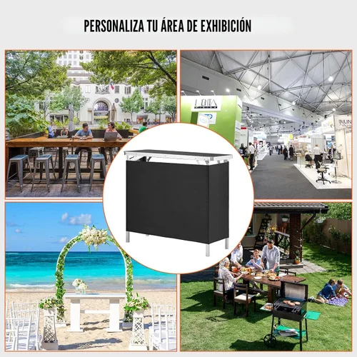 Vista 8 de VEVOR Mesa de Bar Portátil Plegable, Mesa de Podio para Ferias Comerciales para Interiores, Exteriores, Fiestas, Picnic, Exposición, Incluye Estuche