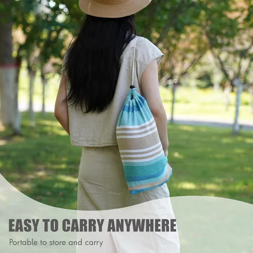 Vista 3 de Hamaca brasileña con correas para árboles, hamacas de lona, hamaca portátil con bolsa de transporte para patio trasero, porche, uso en exteriores e