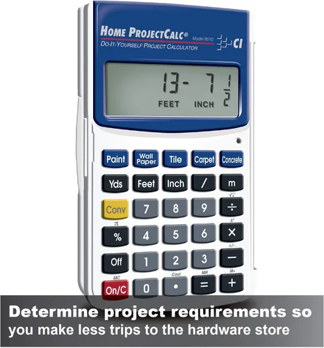 Vista 3 de Calculated Industries 8510 Home ProjectCalc Calculadora de proyecto de pies en fracción, calculadora de estimadora de materiales 4019, color blanco
