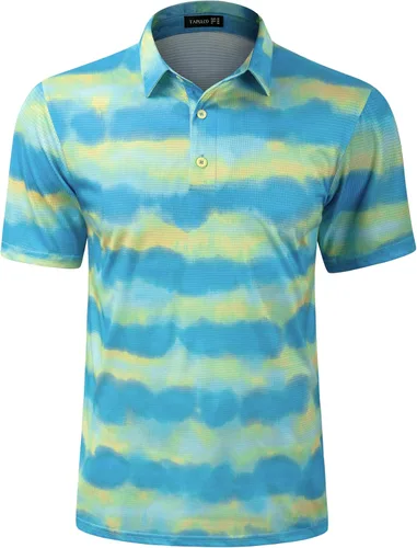 Vista 7 de TAPULCO Camisetas tipo polo de secado rápido para hombre, diseño de camuflaje, atléticas, ligeras, transpirables, casuales, para golf