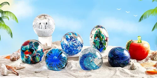 Vista 6 de EUSTUMA Pisapapeles de pingüino de vidrio soplado a mano, adorno de animales marinos para acuario de peces, colección de animales marinos