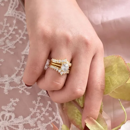 Vista 4 de Wuziwen Anillo de boda vintage, anillos de compromiso para mujer, plata de ley, talla 5-12