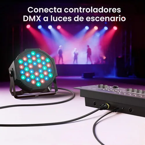 Vista 3 de Cable Matters Paquete de 2 cables de iluminación XLR DMX 22AWG de 3 pines