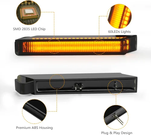 Vista 4 de Luces LED de señal de giro para espejo lateral Compatibles con Ford F150 2004-2014 Lámparas Reflectoras Raptor 2010-2014 Expedition 1997-2007 Luces