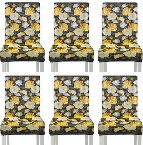 Vista 42 de HUGS IDEA Butterfly Dining Room Chair Covers Set of 2 Blue Marble Stretch Parsons Chair Slipcovers Washable Kitchen Chairs Protector Covers for
