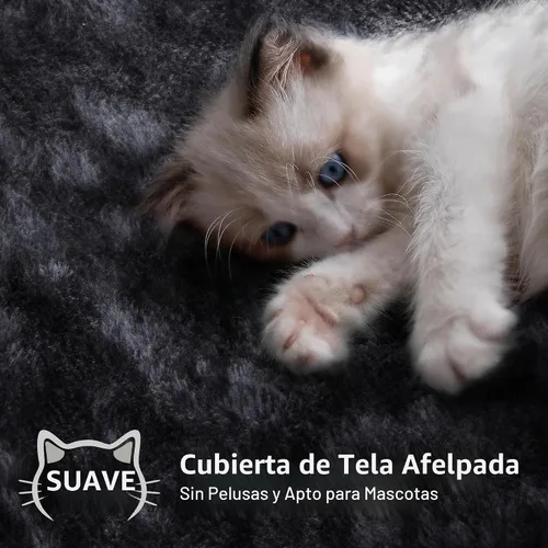Vista 7 de Yaheetech Árbol para gatos de varios niveles para gatos grandes, con cómodos condominios para gatos de interior Multi-level activity center, Negro