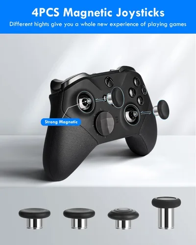 Vista 4 de Complete Component Pack for Xbox Elite Controller Series 2-Accessories Includes 4 Thumbsticks, 4 Paddles, 1 Standard D-Pad and Charging Station as
