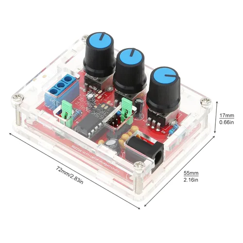 Vista 3 de Generador de señal de función precisa XR2206 1Hz-1MHz Triángulo sinusoidal ajustable Módulo de frecuencia de salida cuadrada