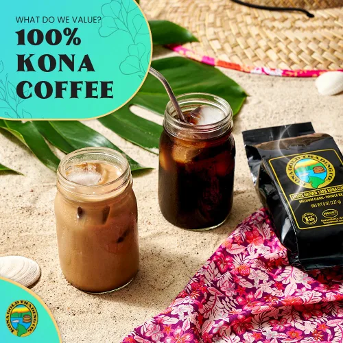 Vista 6 de Kona Gold UltraViolet Blu Light - Edición especial biodinámica Granos de café enteros orgánicos recién tostados Hecho de granos Kona hawaianos