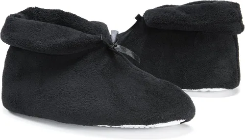 Vista 3 de MUK LUKS Botas de microchenilla con lazo de satén para mujer Negro