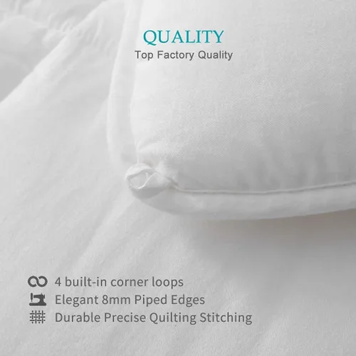 Vista 7 de Edredón alternativo de plumón, edredón blanco tamaño individual, funda de algodón Lightweight Cooling Summer Bedding,Machine Washable,Ultra-soft