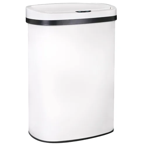 Vista 21 de BestOffice Papelera de 13 galones con tapa Papelera automática sin contacto Control de olores Diseño ovalado moderno Fácil de limpiar