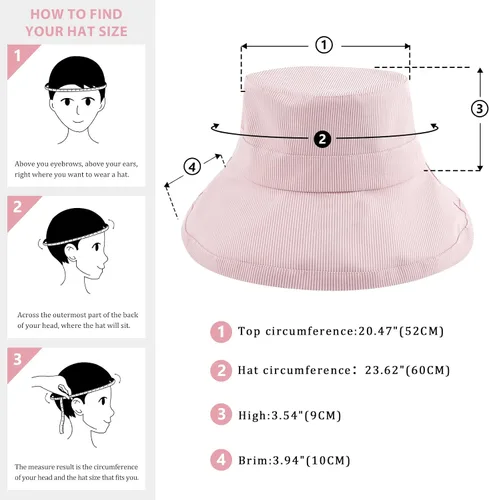 Vista 4 de DOCILA Sombrero de pescador para mujer, con estampado de rayas, para todas las estaciones, gorras de protección solar