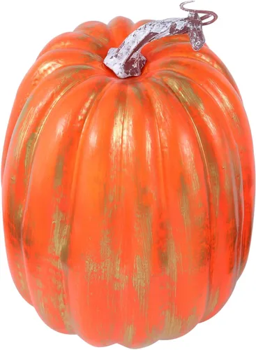 Vista 10 de Lucakuins Calabazas artificiales grandes de 8 pulgadas, calabazas blancas decorativas de espuma, lindas calabazas falsas para decoración del hogar