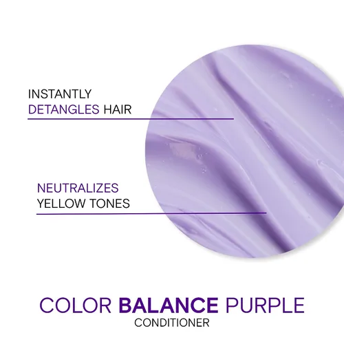 Vista 4 de Joico Color Balance Purple Conditioner For Cool Blonde or Gray Hair Eliminate Brassy Yellow Tones Boost Color Vibrancy & Shine UV Protection
