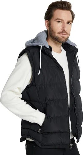 Vista 6 de ZSHOW - Chaleco de invierno con capucha extraíble y acolchado para hombre