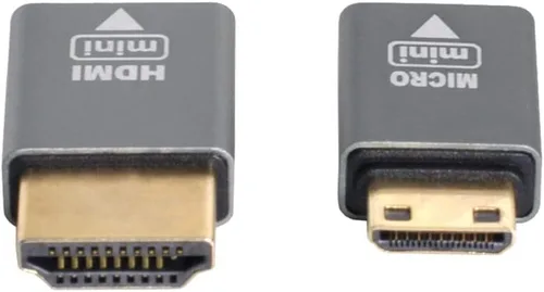 Vista 6 de xiwai 2 unids/set compatible micro HDMI hembra a mini macho y HDMI 1.4 adaptador macho 4K @60hz
