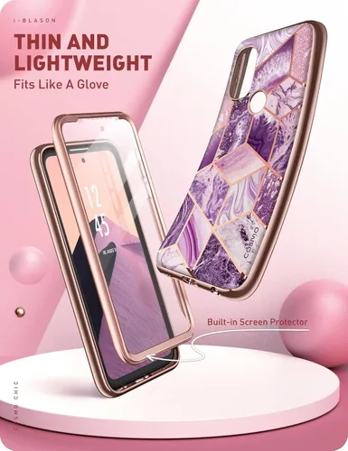 Vista 3 de i-Blason Cosmo Chic - Funda protectora diseñada para Moto G Power (2022), diseño delgado y elegante con protector de pantalla integrado (meta)