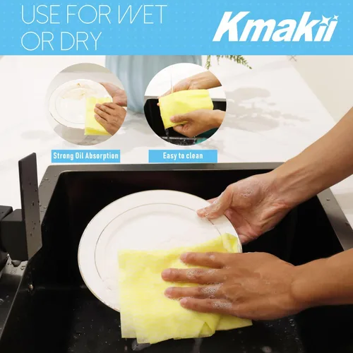 Vista 6 de KMAKII Handi Wipe - Paños reutilizables – Paños y toallas desechables multiusos, ultra absorbentes, de secado rápido, toallitas de limpieza