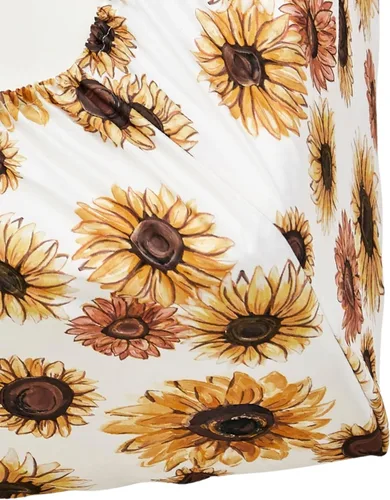 Vista 8 de Virah Bella Juego de sábanas de microfibra con estampado de 4 piezas tamaño queen - Otoño dorado - Blanco