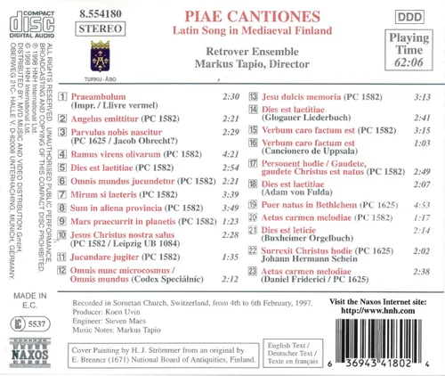 Vista 2 de Piae Cantiones Latin Songs in Mediaeval Finland