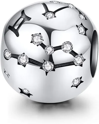 Vista 15 de Abalorio de constelación de plata de ley 925 con piedra natal para pulsera Pandora, regalo para aniversario, cumpleaños, Navidad Acuario A
