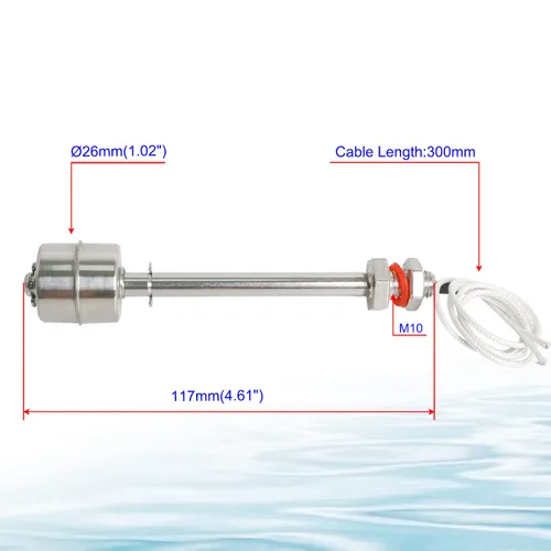 Vista 28 de Aopin Interruptor de sensor de nivel de agua de acero inoxidable, sensor de nivel de líquido, controlador de flotador de bola de plástico para bomba